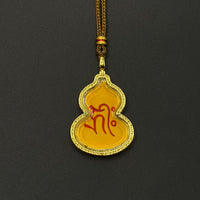 Green Tara & OM Seed Syllable Gourd Thangka(绿度母&om种子字双面葫芦唐卡)