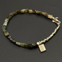 Green Agate Silver Bracelet