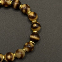 Dzi Bead & Jambhala-yellow (坛城三眼&虎牙&一线药师巴西玛瑙天珠&黄财神手串)