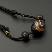 Banded Agate Dzi Bead Necklace(天然缠丝达洛玛瑙20 年)