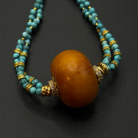 Turquoise Necklace (驼骨原矿绿松石项链)