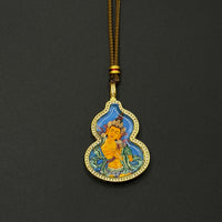 Manjushri Bodhisattva
& OM Seed Syllable Gourd Thangka(文殊菩萨&种子字双面葫芦唐卡)