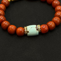 Southred Agate & Turquoise & Eaglewood Bracelet(瓦西南红原矿绿松石沉香手串)