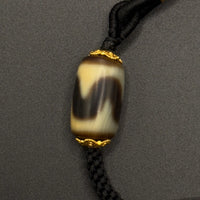 Nine-Eye & Tiger Tooth Dzi Bead Necklace(折线九眼&双虎牙天珠项链)