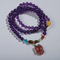Three-circle amethyst bracelet