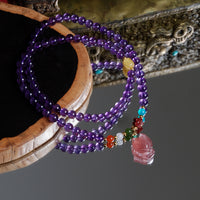 Three-circle amethyst bracelet