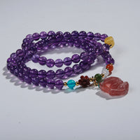 Three-circle amethyst bracelet