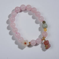 Rose Quartz Bear Bracelet