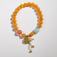 Amber & Hetian Jade Gourd Bracelet