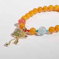 Amber & Hetian Jade Gourd Bracelet