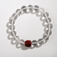 Clear Quartz & Cinnabar Bracelet