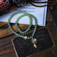 Double Circle Lucky Bag Hetian Jade Bracelet