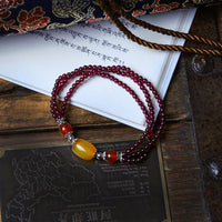 Garnet three-circle bracelet