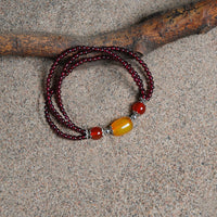 Garnet three-circle bracelet