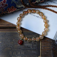 Yellow Rutilated Quartz persimmon bracelet