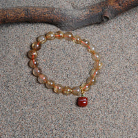 Yellow Rutilated Quartz persimmon bracelet