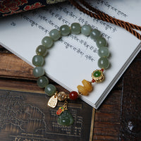 Hetian Jade Old Bead with Buddha Bracelet