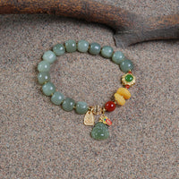 Hetian Jade Old Bead with Buddha Bracelet
