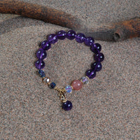 Amethyst cut crystal handle bracelet