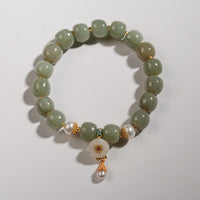 Large particle old bead rice bead hanging small flower pendant bracelet