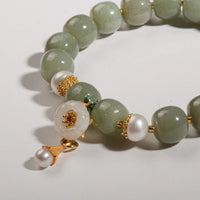 Large particle old bead rice bead hanging small flower pendant bracelet