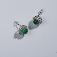 Jade chalcedony sunflower earrings