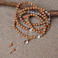 White Sandalwood Clear Quartz Necklace