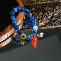 Blue Sugar Heart Agate Bracelet
