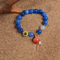 Blue Sugar Heart Agate Bracelet
