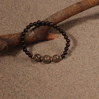 Red Sandalwood Three Eyes Dzi Bead Bracelet