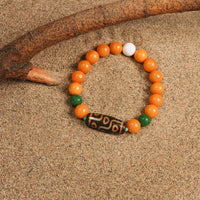 Nine-eyed Dzi Bead Jade Bracelet