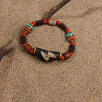 Lightning Five Eyes Dzi Bead Bracelet