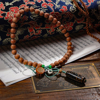 Agarwood Nine Eyes Dzi Bead Pendant