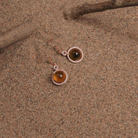 Blue Amber Earhooks