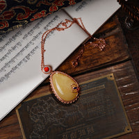 Amber SouthRed Agate Pendant