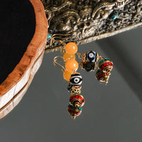 Three-eyed Dzi Bead Earing