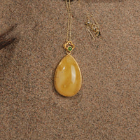 Amber jasper drop pendant