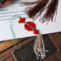 Cinnabar Chinese Lucky Coins Pendant