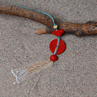 Cinnabar Chinese Lucky Coins Pendant