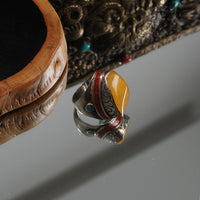 Amber Tibetan Ring