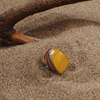Amber Tibetan Ring