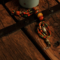 Amber & Red Coral Bracelet