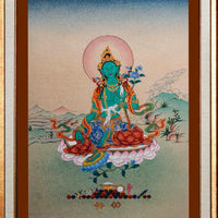 Bodhisattva Tara Green Thangka Painting