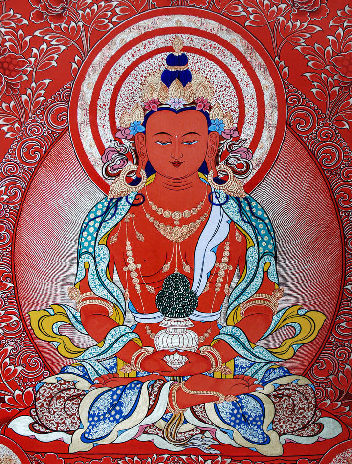 Who Is Amitayus? Discover the Buddha of Longevity Through Thangka Art