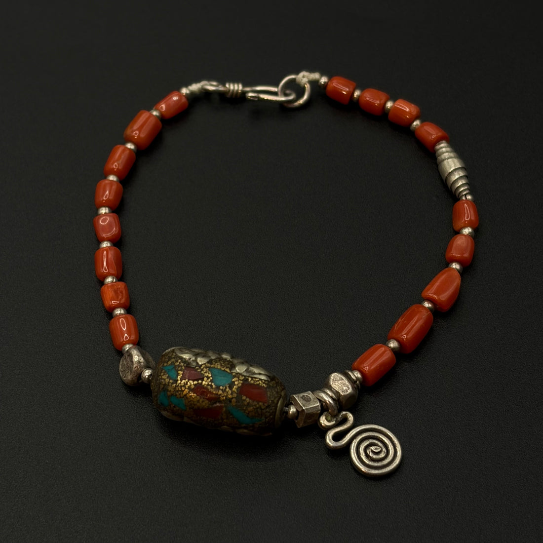 Red Coral Demon-Conquering Pestle Bracelet