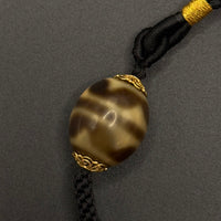 Nine-Eye & Daluo Tiger Tooth Dzi Bead Necklace（折线九眼&达洛双虎牙天珠项链）