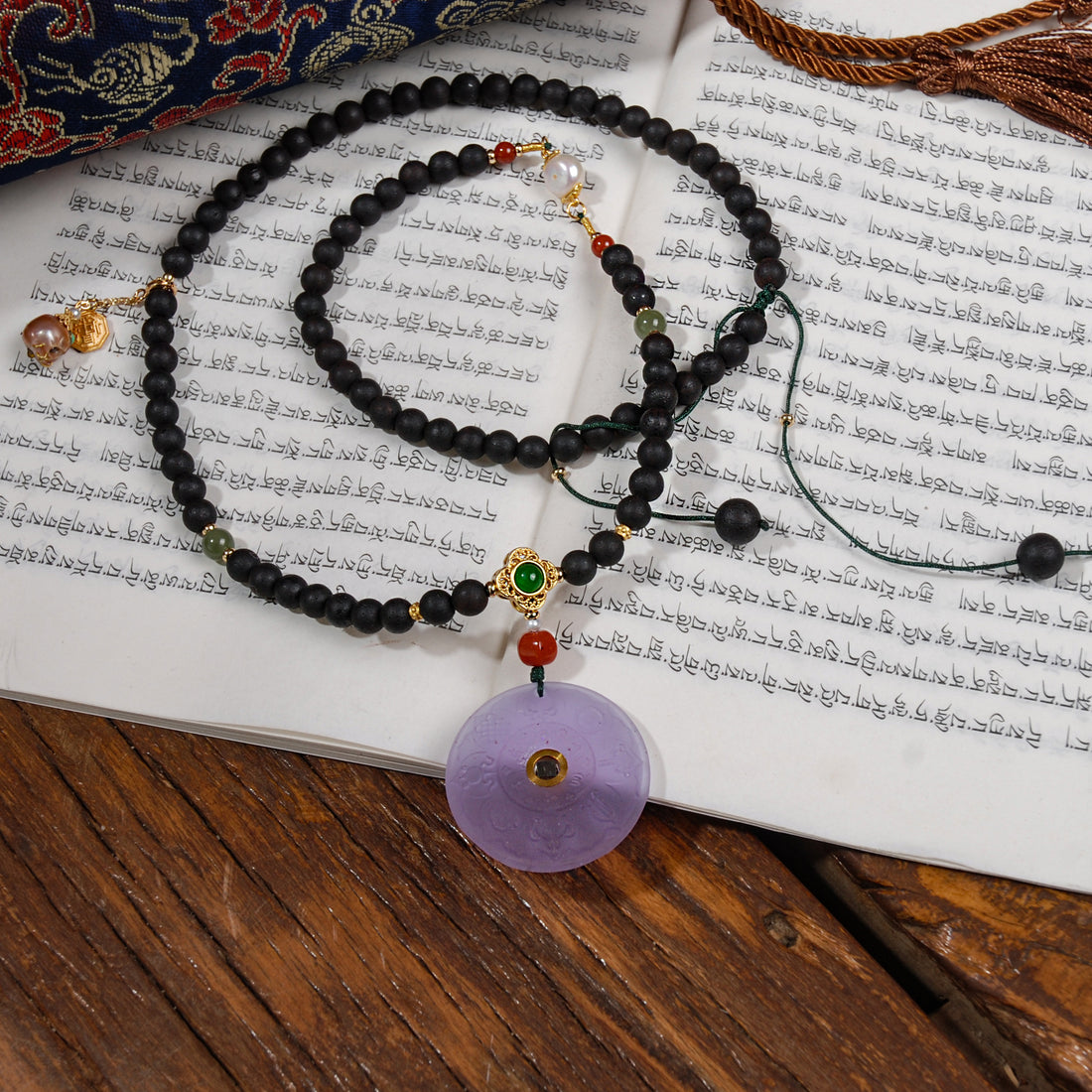 Green Tara Heart Mantra Design Necklace