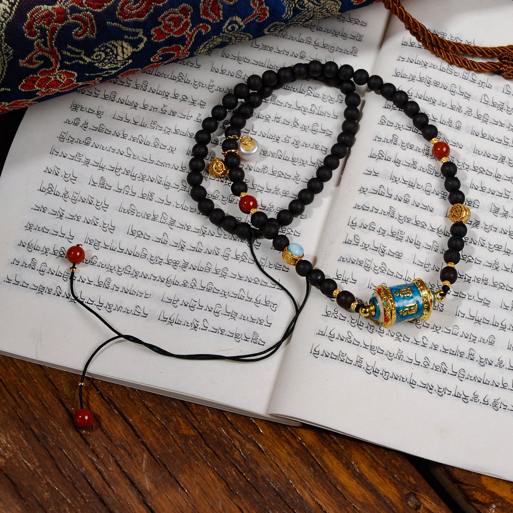 Rosewood Prayer Wheel Necklace