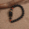 Rosewood Agarwood 08 Single Circle +Bodhisattva Tara Green Bracelet