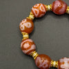 Himalayn Pink Dzi Bead Bracelet (达洛天珠手串葫芦吊坠）